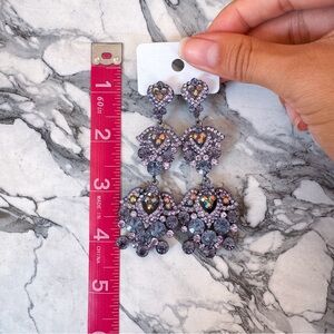 Purple Crystal/Rhinestone Earrings